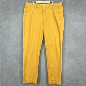 LL Bean Signature Slim Straight Fit Chinos Mustard Yellow Mens Size 36W 32L
